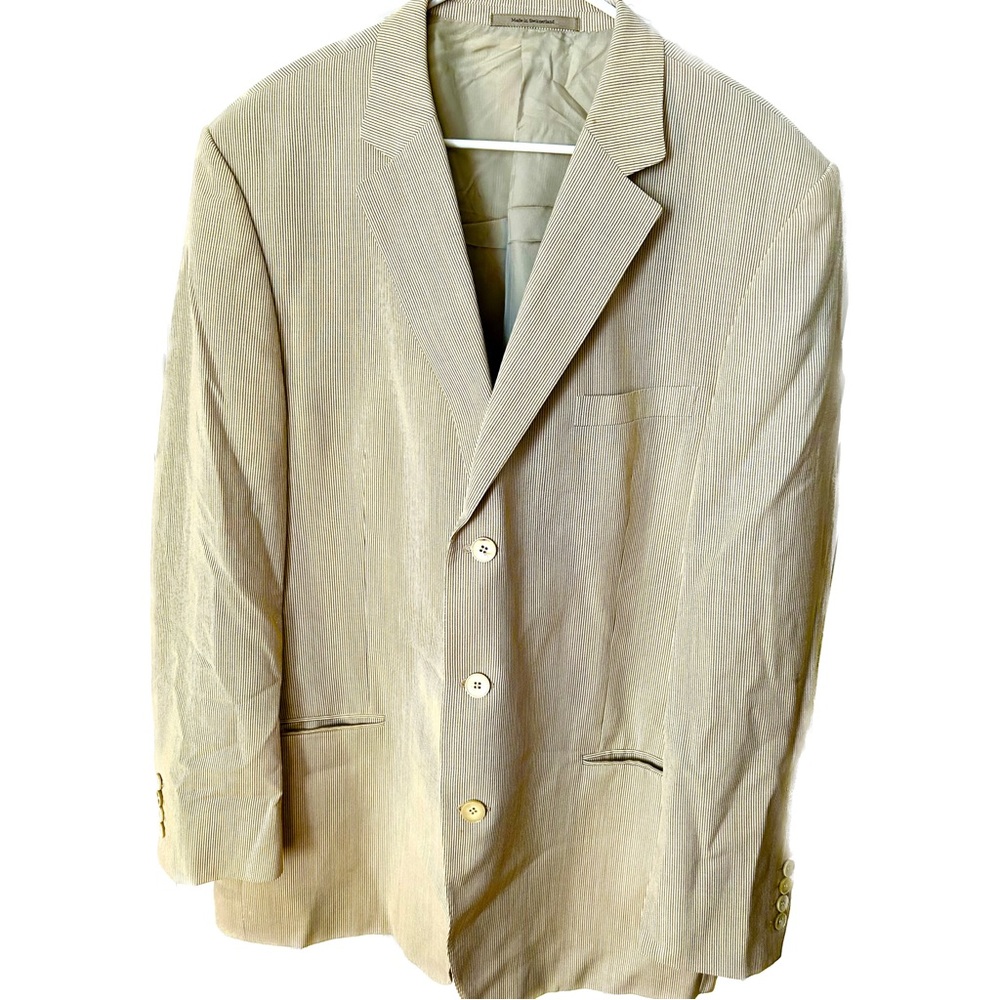 Vintage Gucci Men's Cream Single Breasted Blazer Wool Blend - Picture 5 of 13